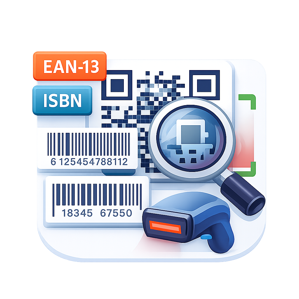 Dekoder QR, EAN_13, ISBN, CODE_39 i CODE_128 online